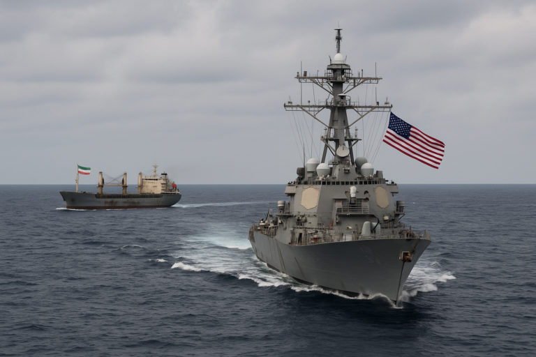 سفينة إيرانية تغير مسارها بعد تدخل مدمرة أمريكية وسط تصاعد التوترات البحرية