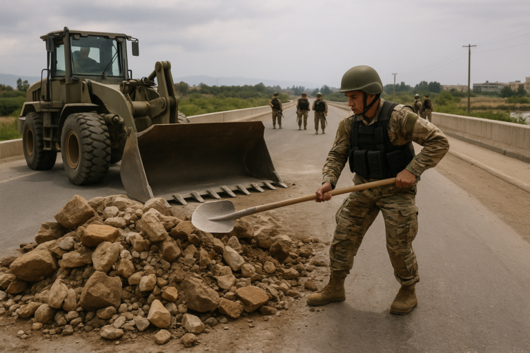 الجيش اللبناني يبدأ جهود إعادة فتح جسر القاسمية الحيوي