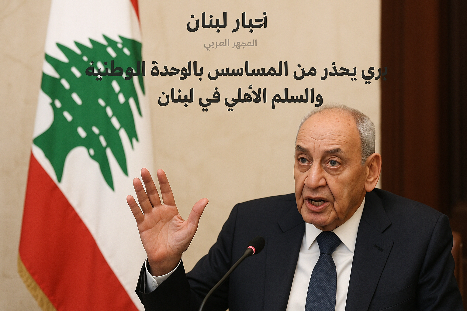 رئيس البرلمان اللبناني بري يحذر من المساس بالوحدة الوطنية والسلم الأهلي