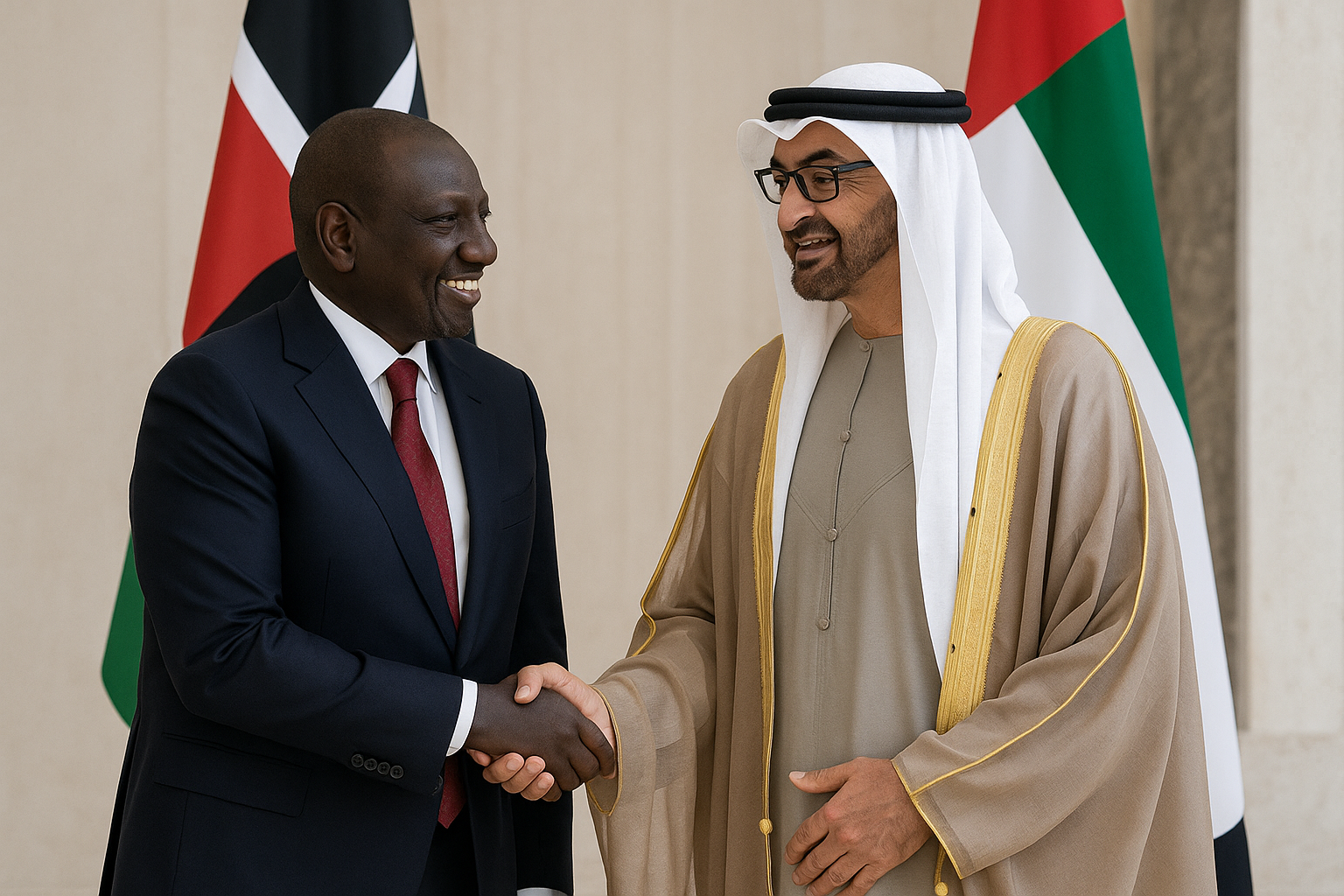 محمد بن زايد ورئيس كينيا يبحثان تعزيز التعاون الثنائي