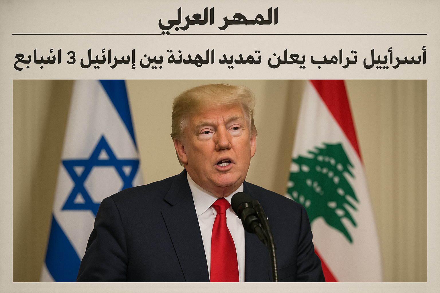 ترامب يعلن تمديد الهدنة بين إسرائيل ولبنان لمدة ثلاثة أسابيع