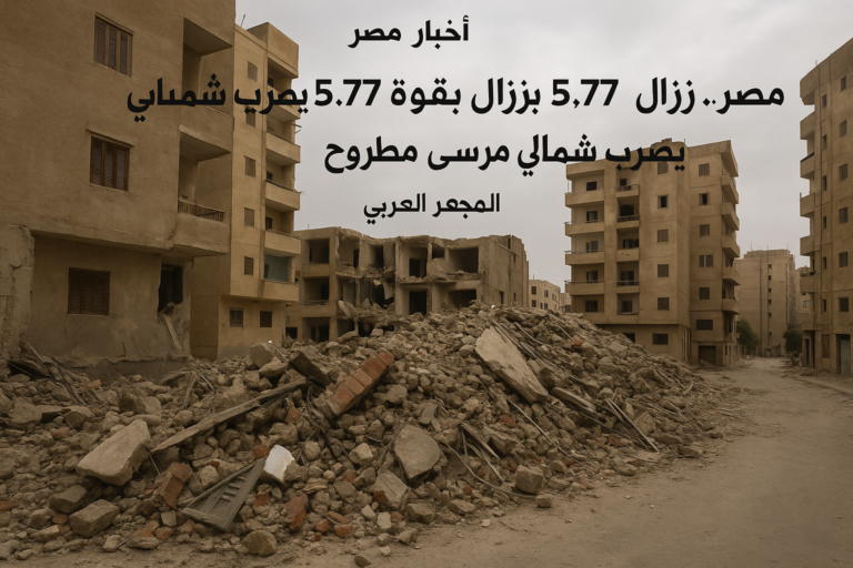 زلزال بقوة 5.77 درجات يضرب شمالي مرسى مطروح في مصر