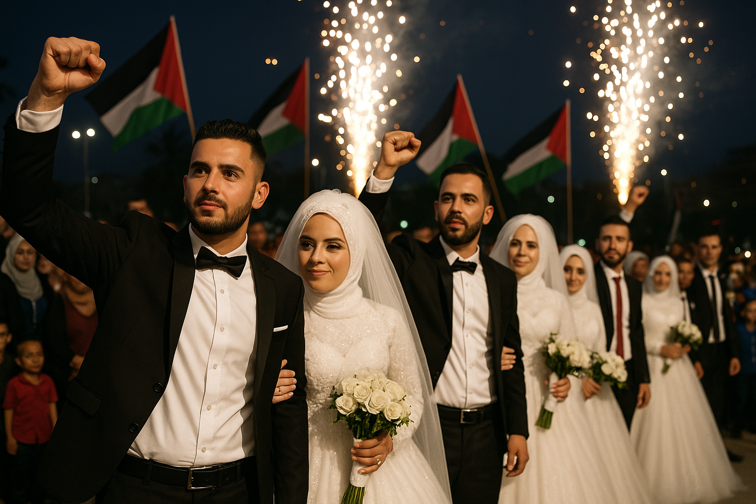 الفارس الشهم3 ينظم عرساً جماعياً يبث الفرح في غزة