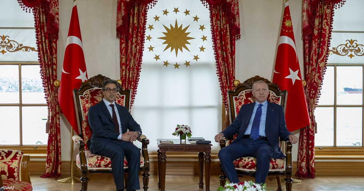 منصور بن زايد والرئيس التركي يبحثان تعزيز التعاون الاستراتيجي بين الإمارات وتركيا