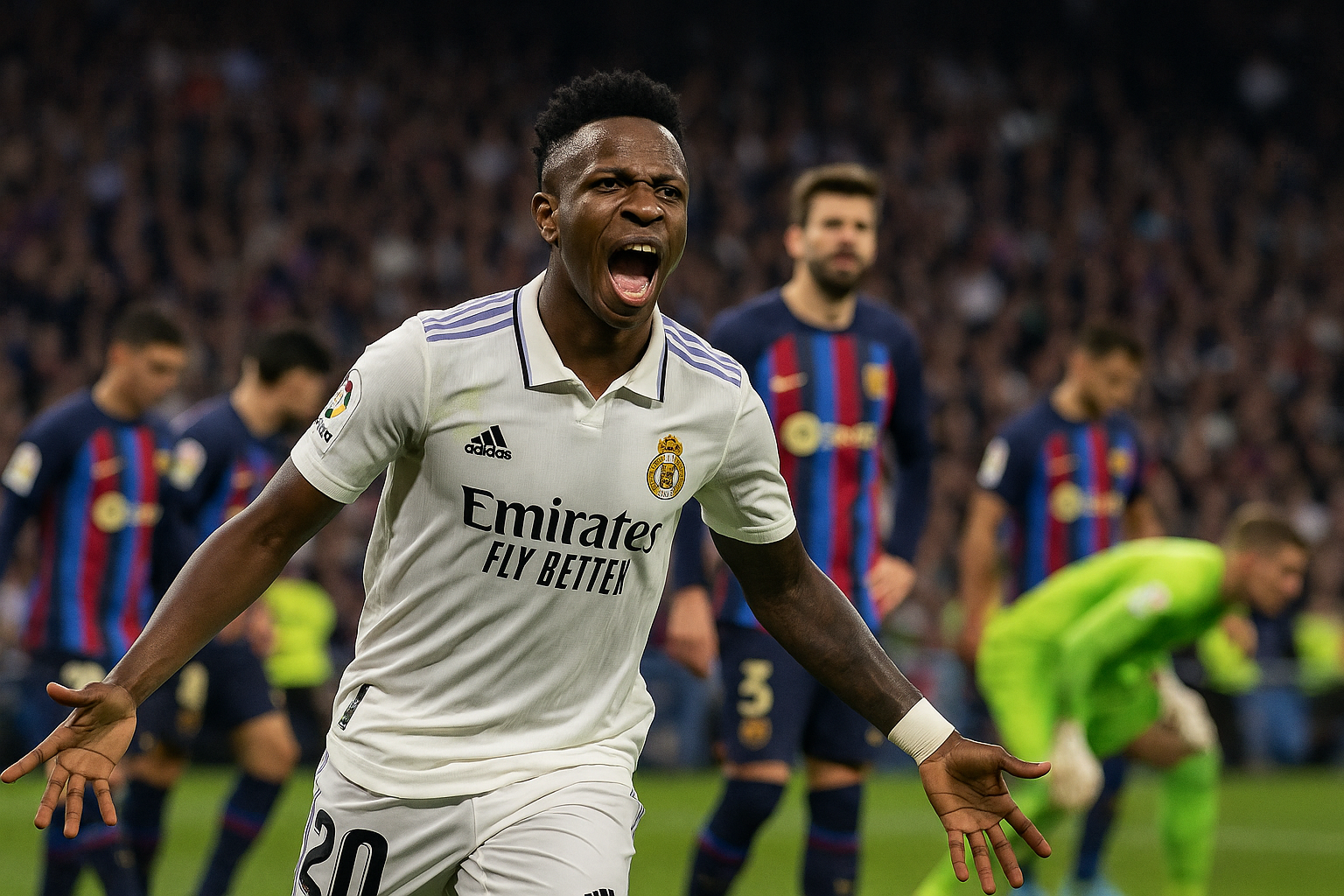 فينيسيوس يؤجل حسم لقب الليغا ويعيد الصراع بين برشلونة وريال مدريد