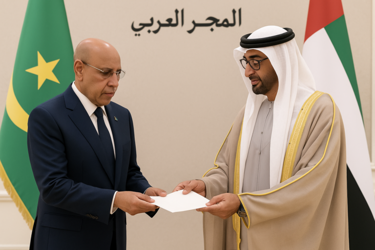 رئيس الإمارات يتلقى رسالة خطية من رئيس موريتانيا لتعزيز العلاقات الثنائية