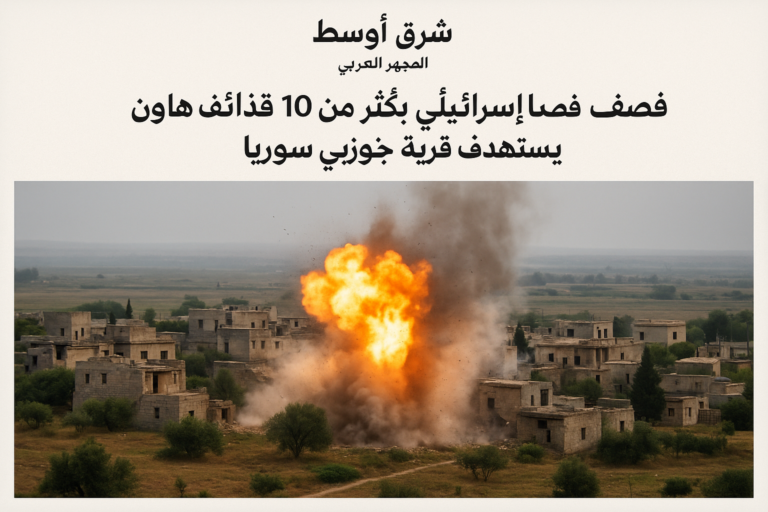 قصف إسرائيلي يستهدف قرية في جنوب سوريا بأكثر من 10 قذائف هاون