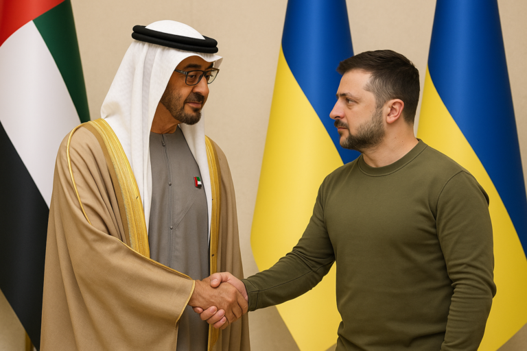 رئيس دولة الإمارات والرئيس الأوكراني يبحثان تعزيز علاقات التعاون المشترك
