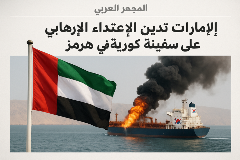 الإمارات تدين الاعتداء الإرهابي على سفينة كورية في مضيق هرمز