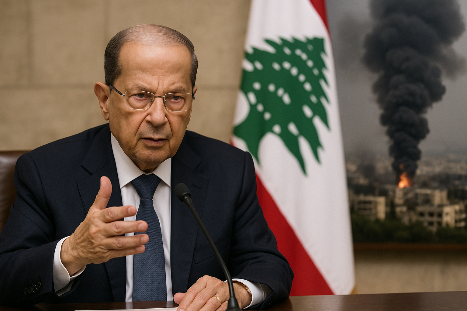 رئيس لبنان يؤكد مفاوضات لوقف الحرب والانسحاب الإسرائيلي من الأراضي اللبنانية