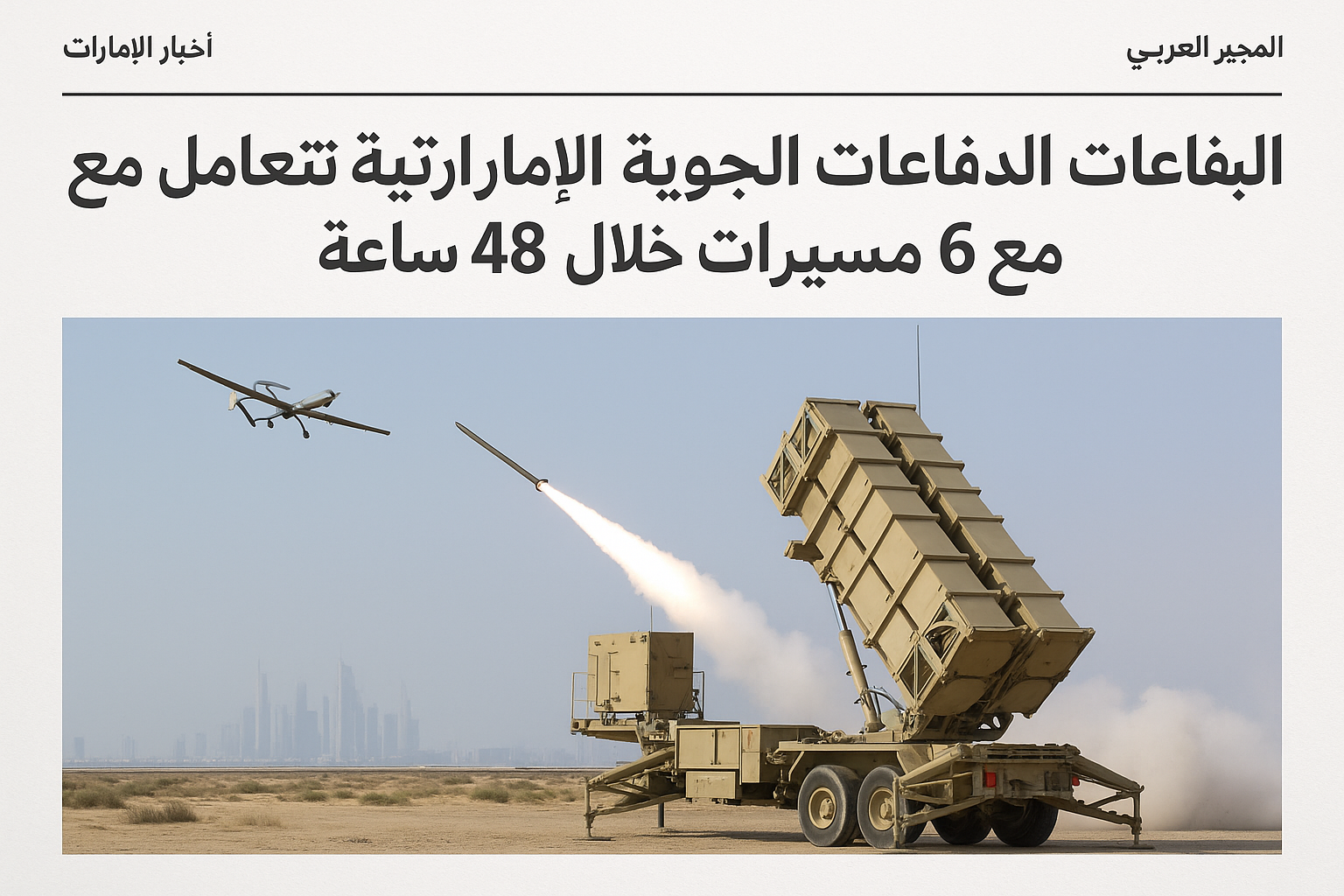 الإمارات تصدّ ببراعة ست طائرات مسيّرة خلال 48 ساعة