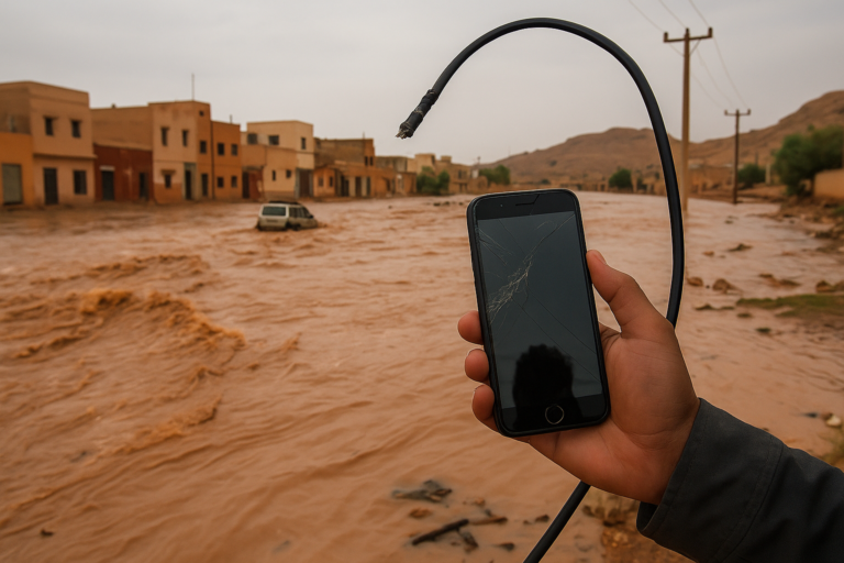 سيول جارفة تتسبب بقطع الاتصالات والإنترنت في جنوب ليبيا