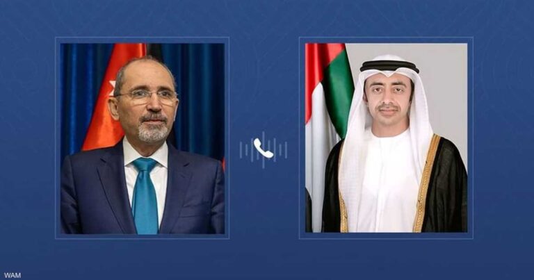 عبدالله بن زايد والصفدي يبحثان هاتفياً التطورات الإقليمية والتصعيد الإيراني