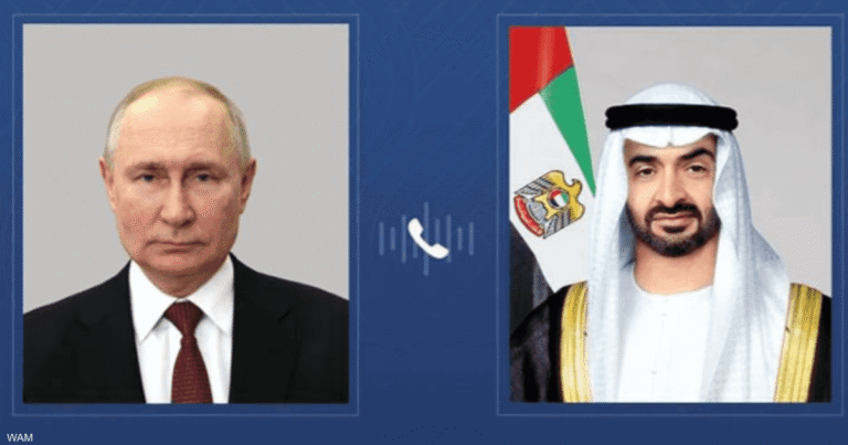 محمد بن زايد وبوتين يبحثان تعزيز الشراكة الاستراتيجية وتطورات الشرق الأوسط