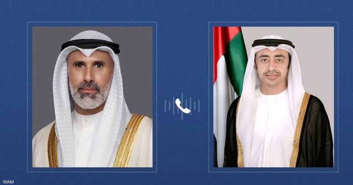 عبدالله بن زايد وجراح الأحمد الصباح يتناولان الهجوم الإيراني على ناقلة أدنوك ويؤكدان التضامن الإماراتي الكويتي