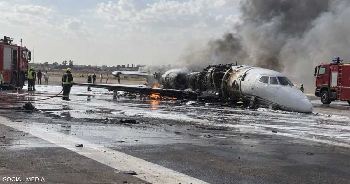 حبس قائد ومساعد طائرة بعد تحطمها في مصراتة بسبب قيادة تحت تأثير الكحول