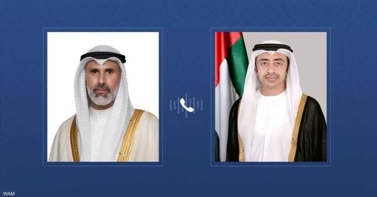 عبدالله بن زايد ووزير الخارجية الكويتي يبحثان التطورات الإقليمية والعلاقات الأخوية بين البلدين