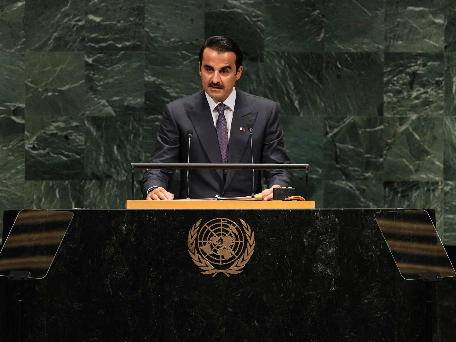 أمير قطر يدعو إلى إقامة نظام أمن جماعي في الخليج وفتح مضيق هرمز لحل أزمات المنطقة
