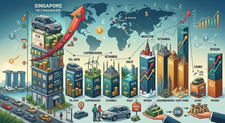 سنغافورة الأغلى عالمياً في أسعار السيارات الجديدة.. القاهرة ومدن عربية بمستويات متوسطة
