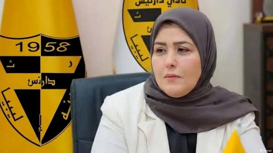 انتخاب انتصار شنيب أول امرأة ترأس نادي دارنس الرياضي في ليبيا وتواجه تحديات عاصفة دانيال